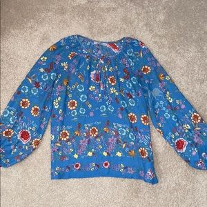 Blue Floral Blouse